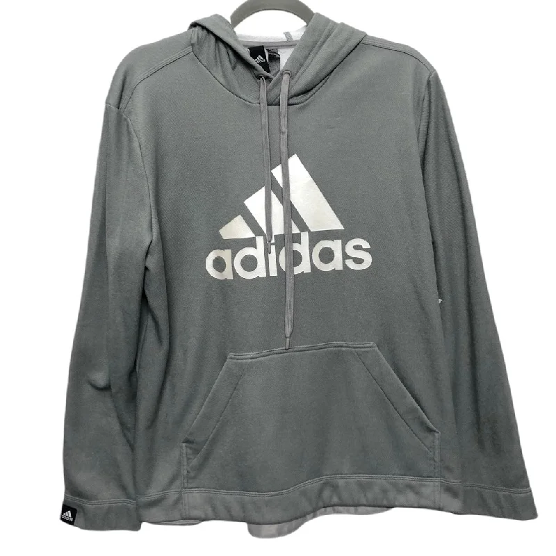 Sweatshirt Hoodie By Adidas In Grey, Size: Xl