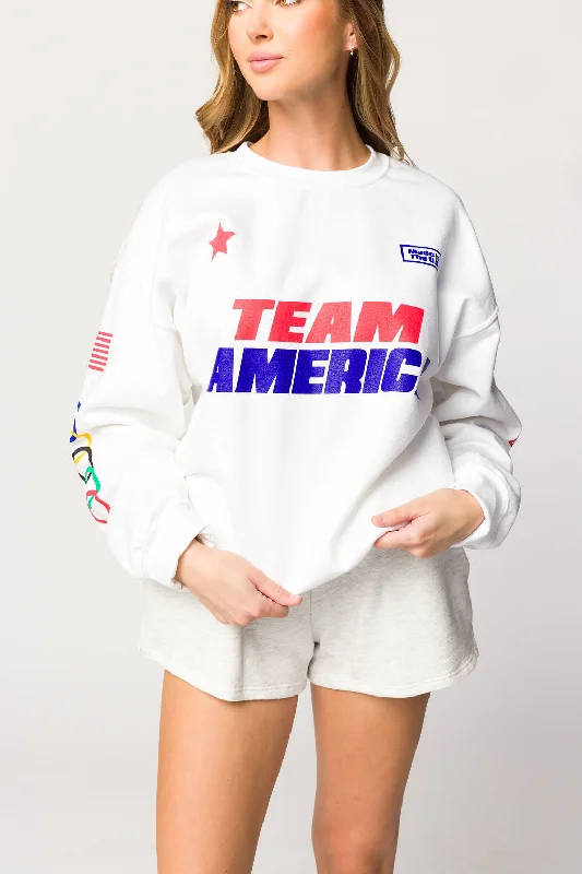 Team America Crew Sweatshirt in White