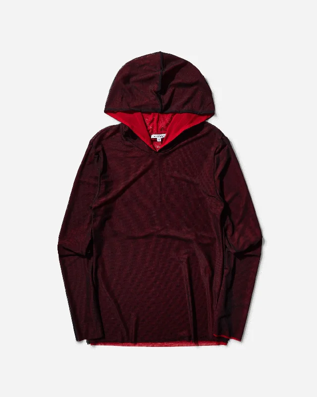 Women's Mesh Hoodie Black / Red