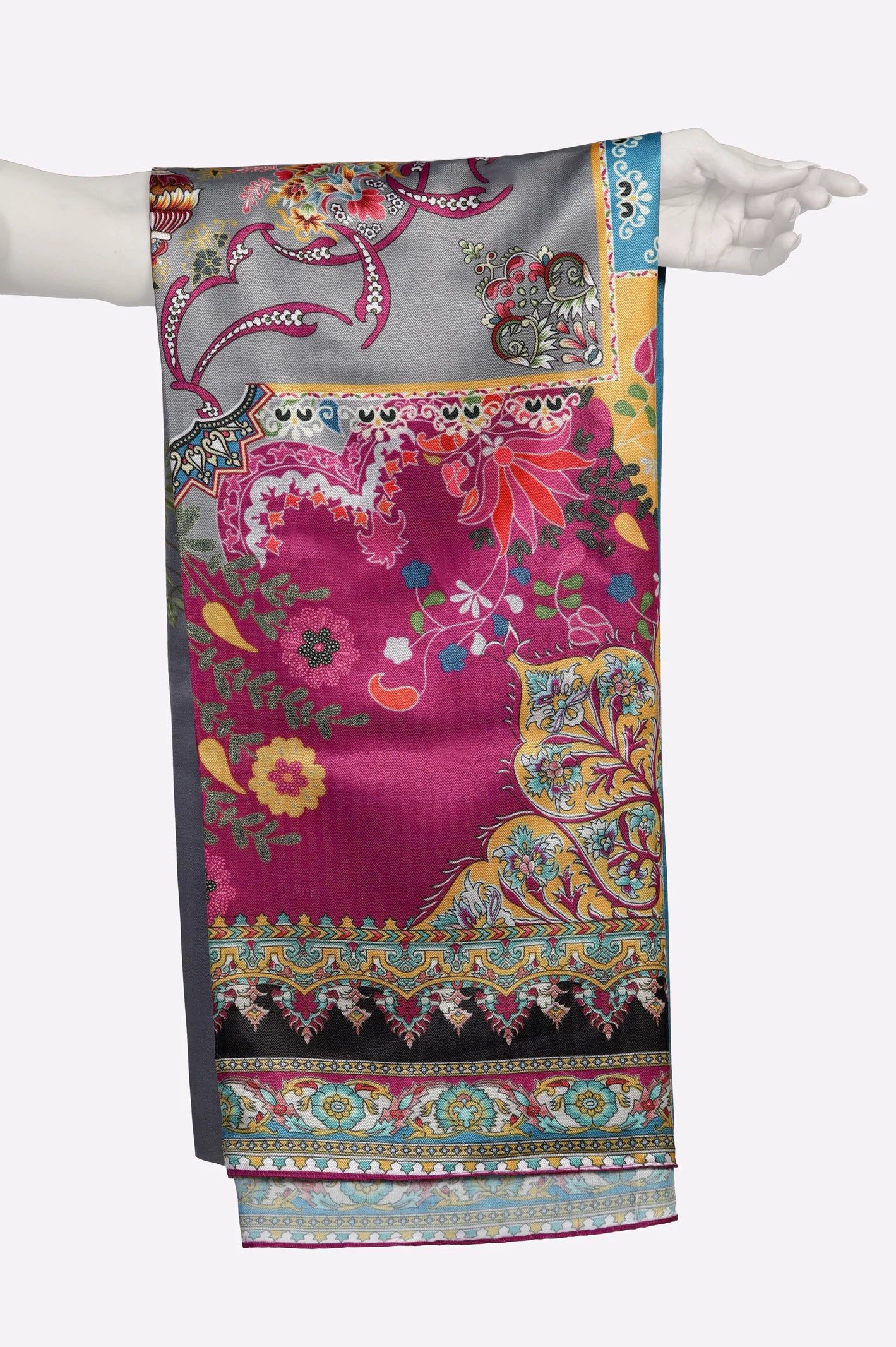 Dark Pink Printed Dupatta