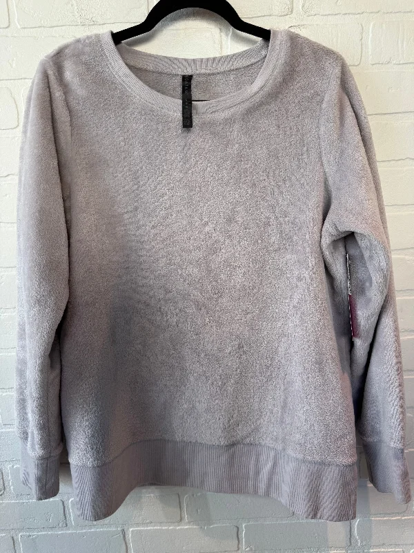 Athletic Sweatshirt Crewneck By Gaiam In Grey, Size: L