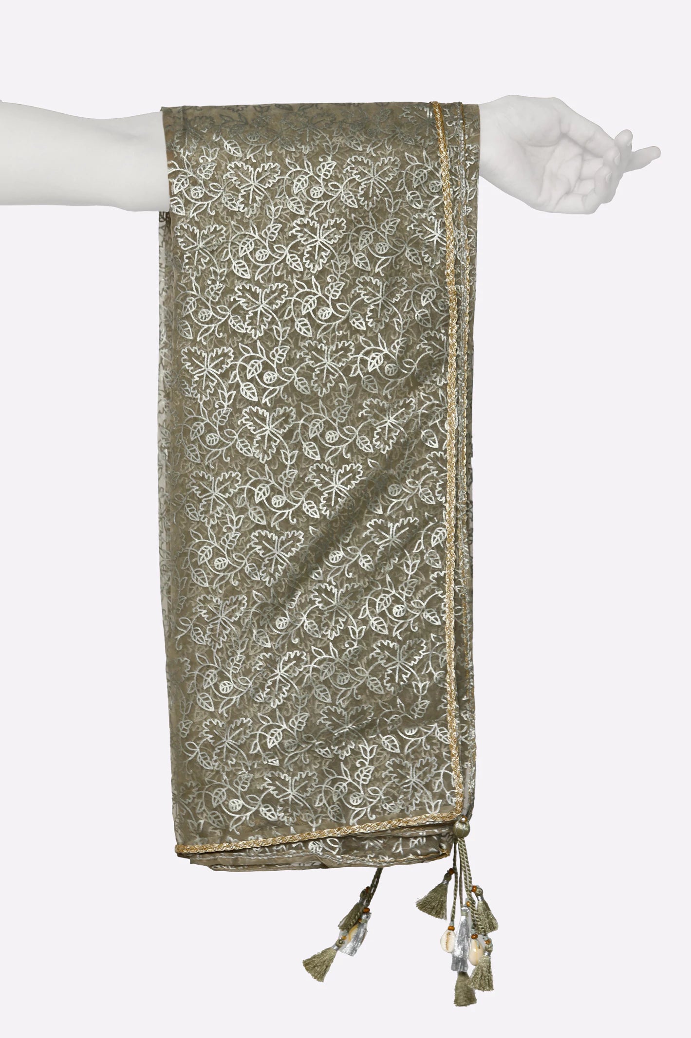 Grey Printed Dupatta