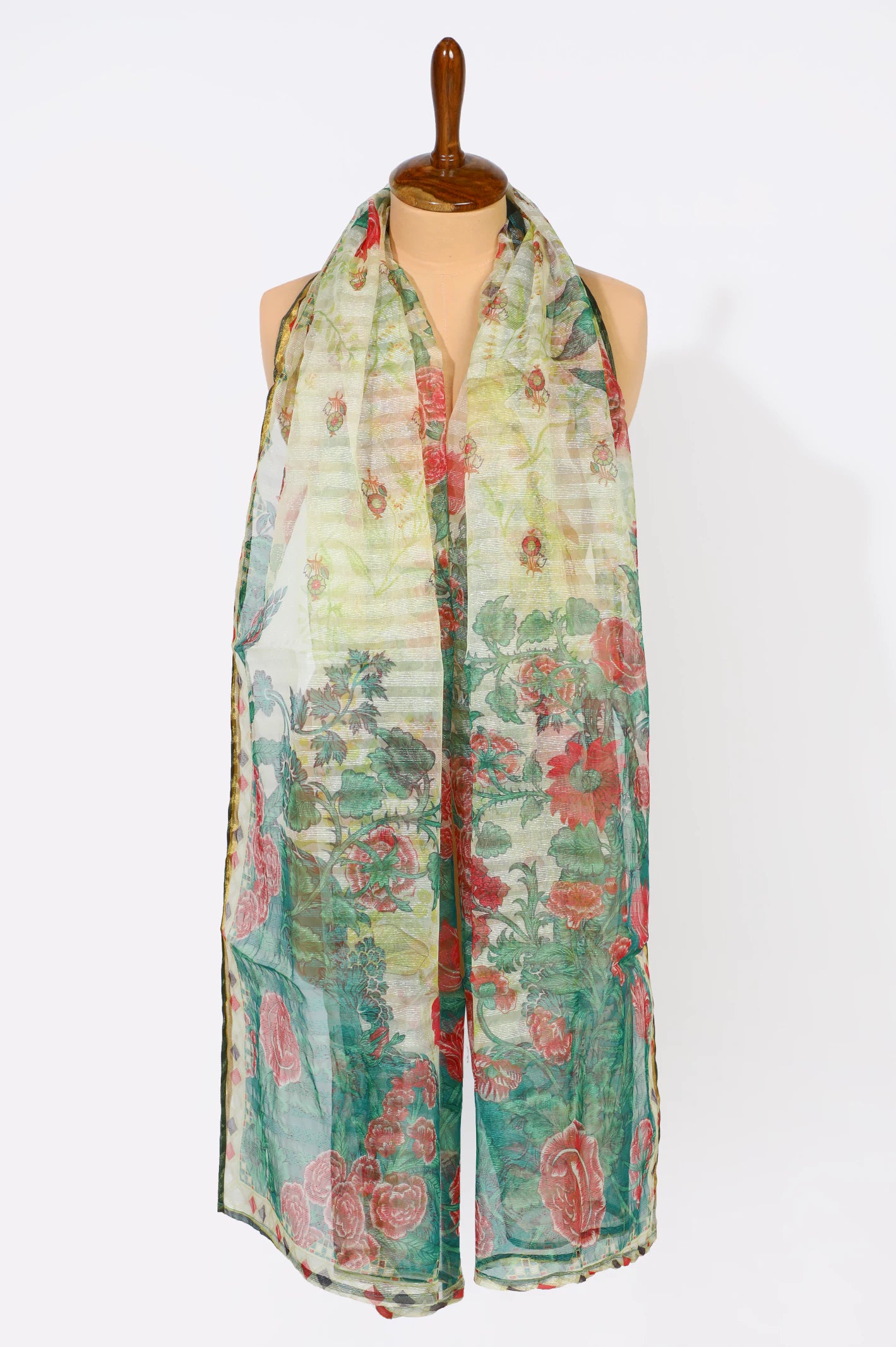 Green Printed Dupatta