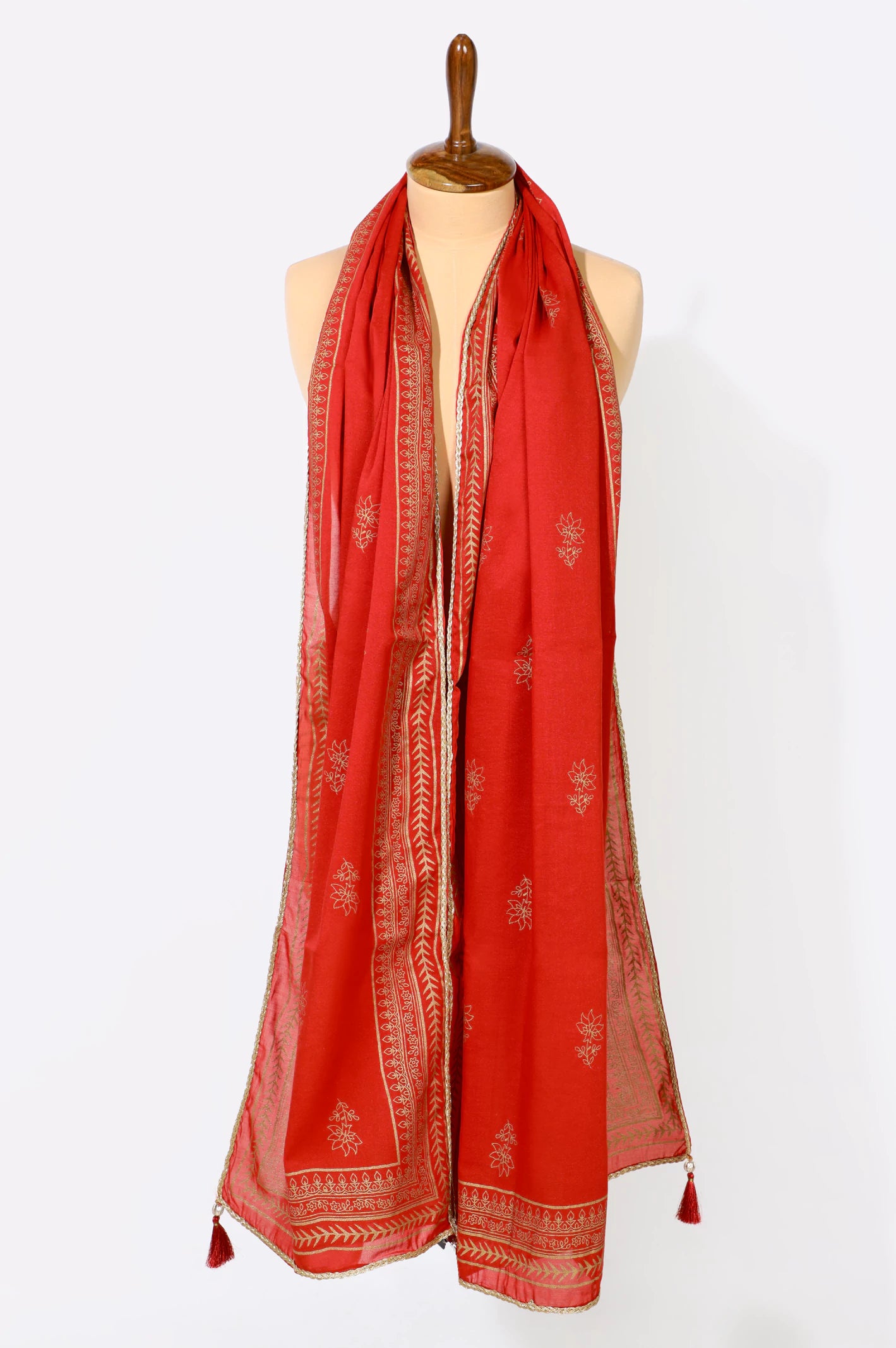 Red Printed Dupatta