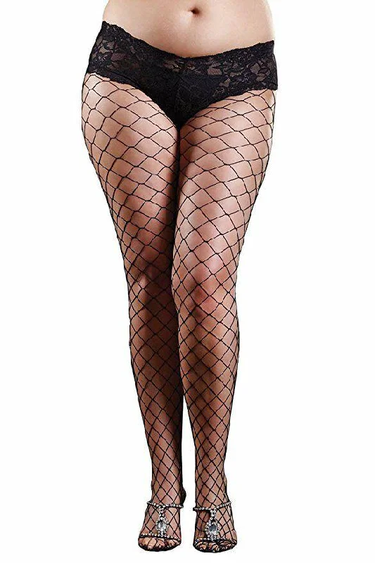 Diamond Net Tights With Sexy Lace Boy Short Top