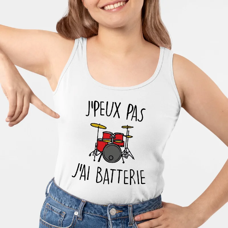 Débardeur Femme J'peux pas j'ai batterie