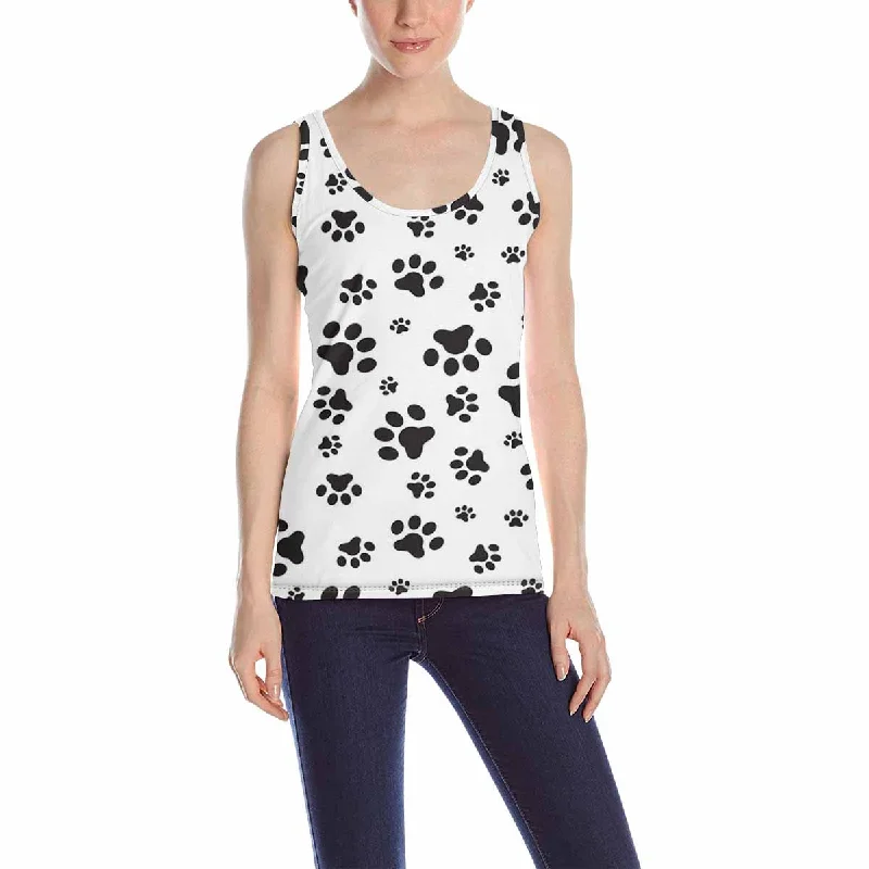 Womens Tank Tops print with cute animal paw