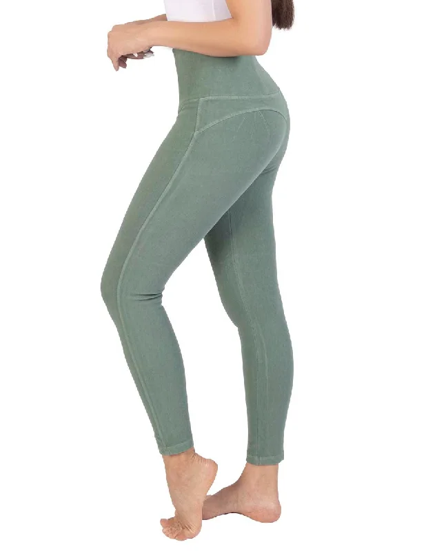 Legging Stretch Control Algodón Premium Verde Plomo