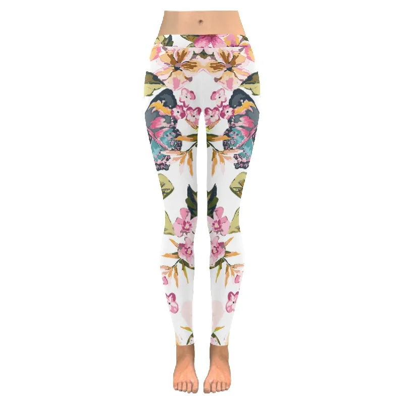 Zenzzle Butterfly with floral print on women outdoor Leggings size:XXS-5XL