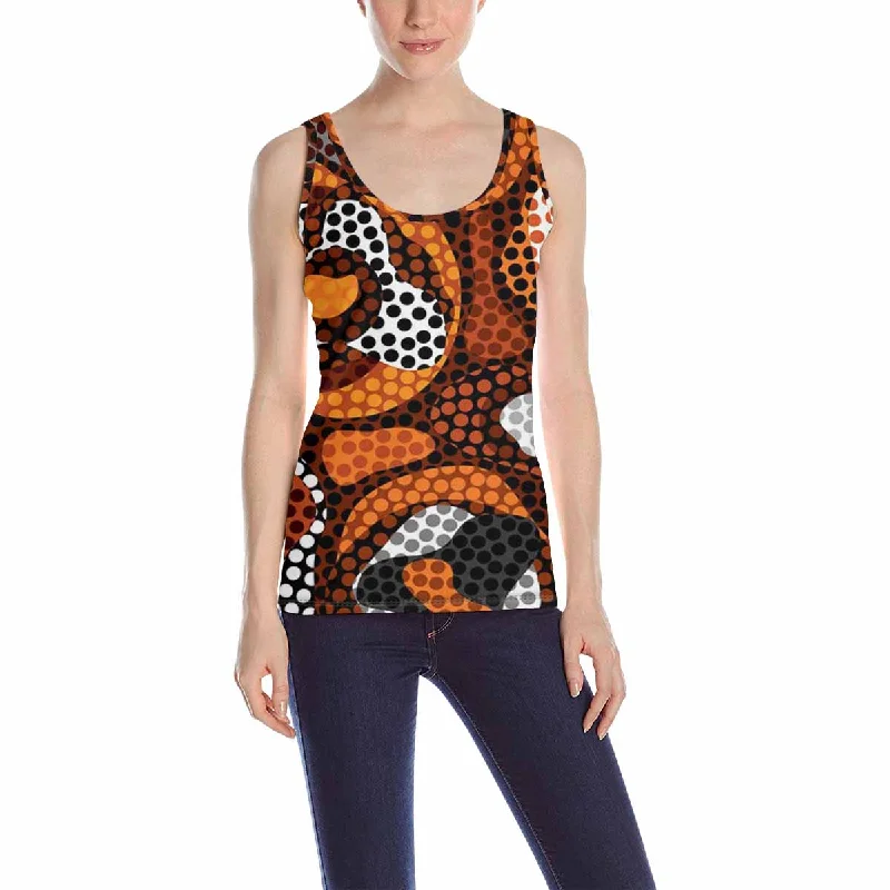 Womens Tank Tops print with brown snake skin