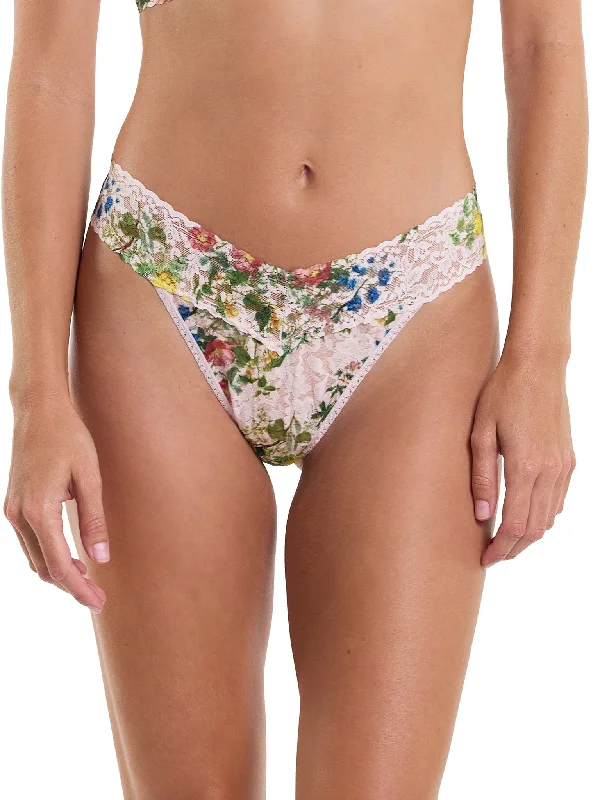 Printed Signature Lace Original Rise Thong  Overjoyed