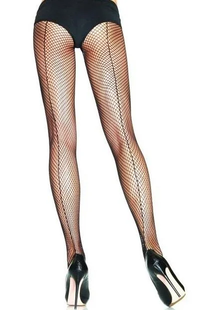 Fishnet Back Seam Tights