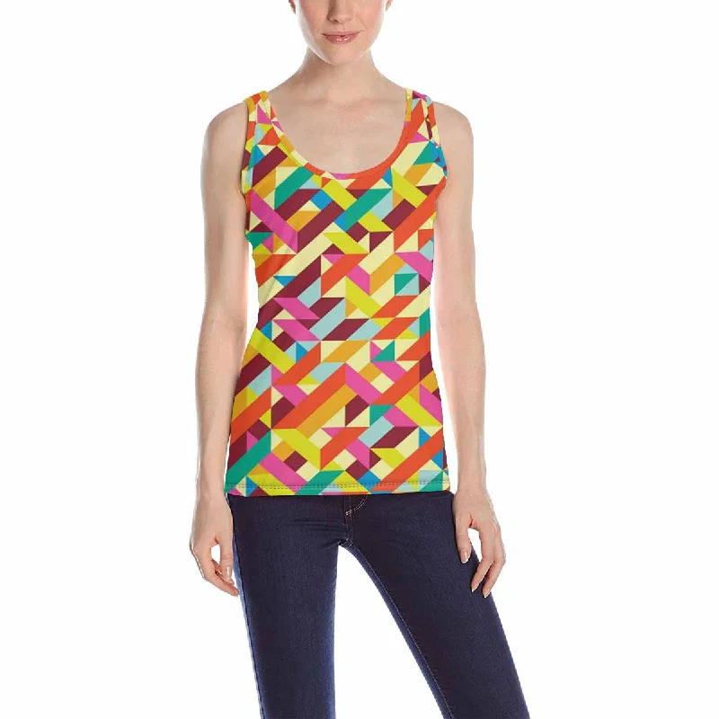 Womens Tank Tops print with Geometric abstract pattern