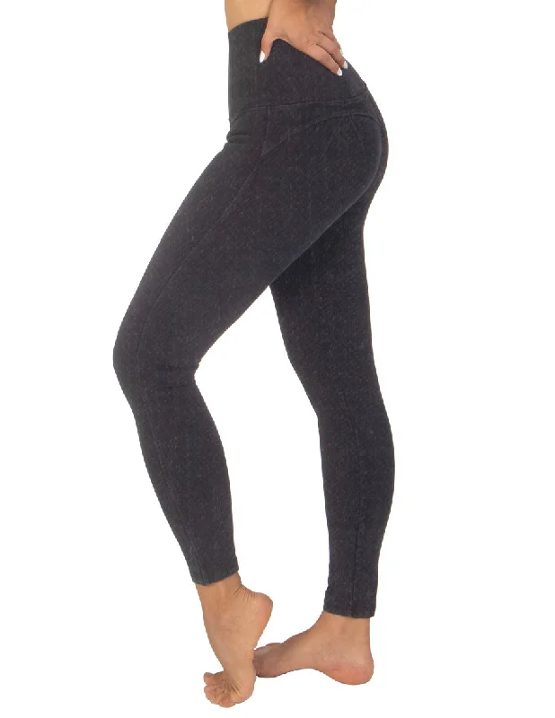 Legging Stretch Control Algodón Premium Negro Cenizo