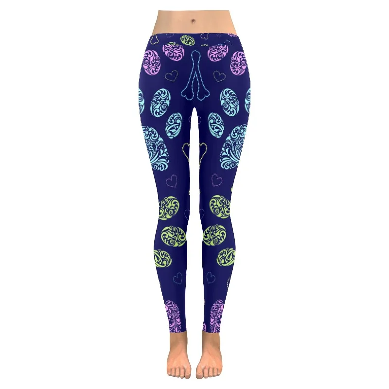 Zenzzle Floral animal paws print low rise womens outdoor leggings(XXS-5XL)