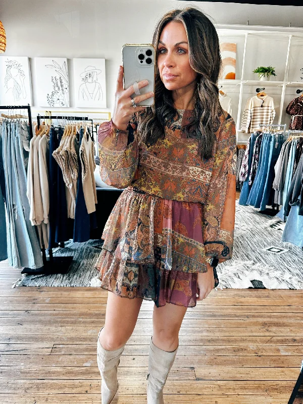 Fall Scarf Print Romper