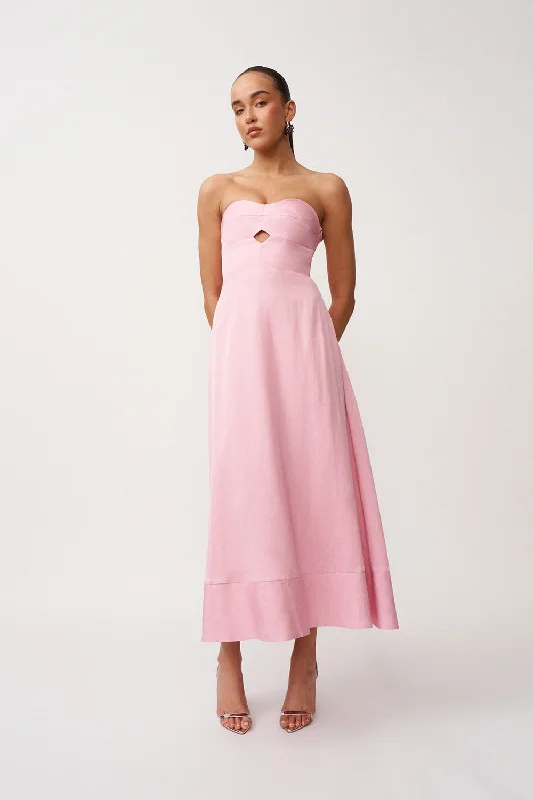 Leoni Diamond Shape Strapless Dress - Taffy Pink