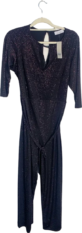 Unknown Black Glitter Jumpsuit UK 18