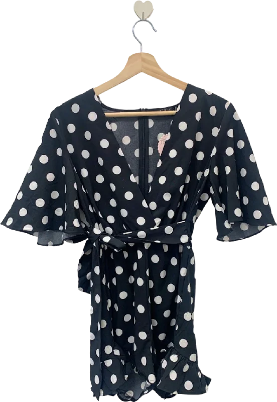 Luc & Ce Black Polka Dot Play Suit S