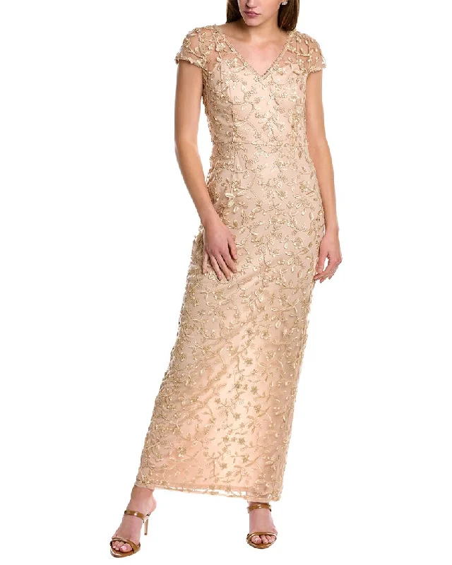 Adrianna Papell Embroidered Gown