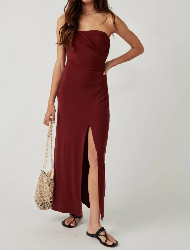 Hayley Midi Dress In Russet Acorn