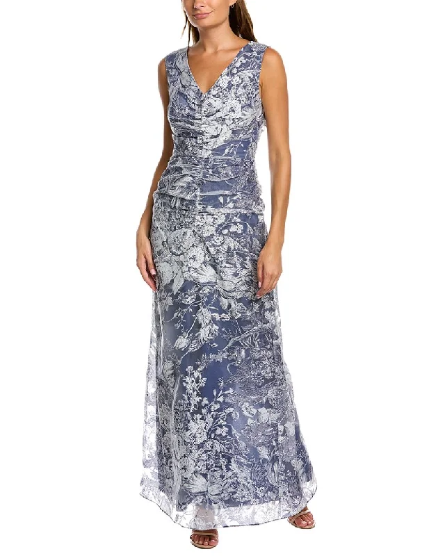 JS Collections Maddison V-Neck Column Gown