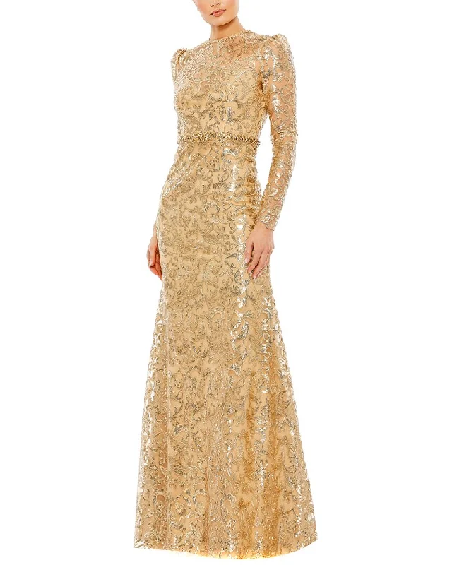 Mac Duggal Embellished High Neck Gown