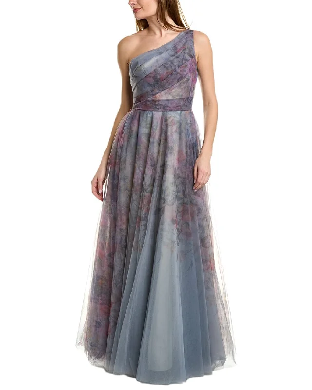 Rene Ruiz Strapless Crepe Gown