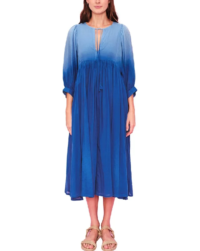 SUNDRY Blouson Sleeve Midi Dress