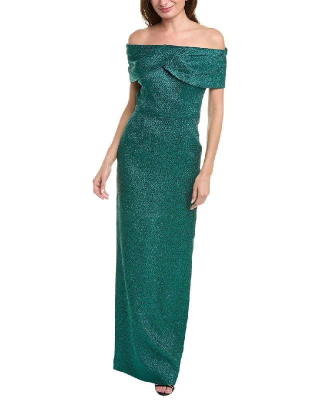 Teri Jon by Rickie Freeman Off-The-Shoulder Gown