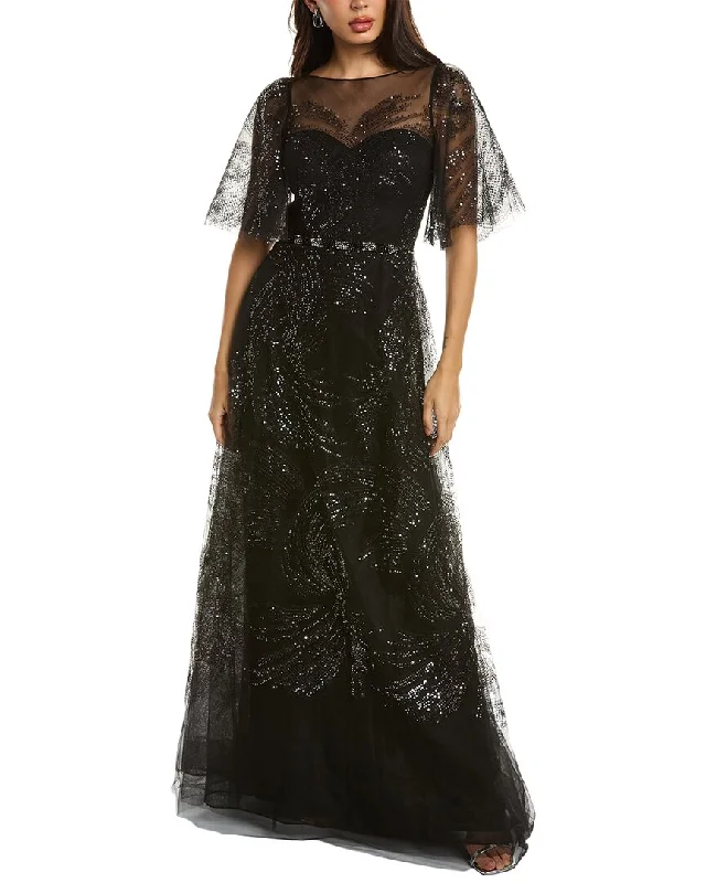 Teri Jon by Rickie Freeman Sequin Tulle Gown