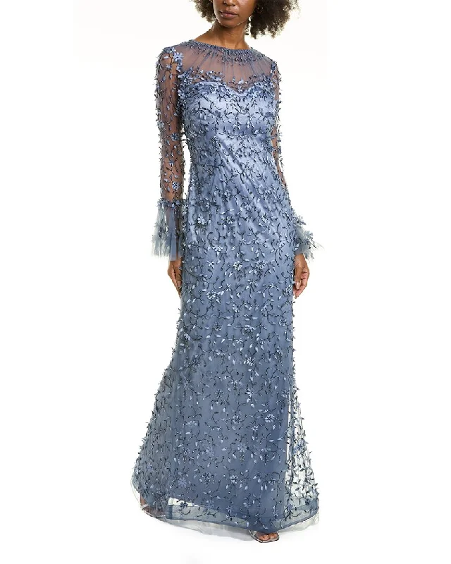 Teri Jon by Rickie Freeman Tulle Overlay Gown