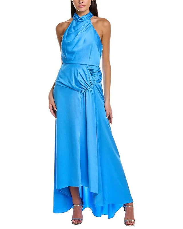 Theia Hatice High Neck Halter Gown