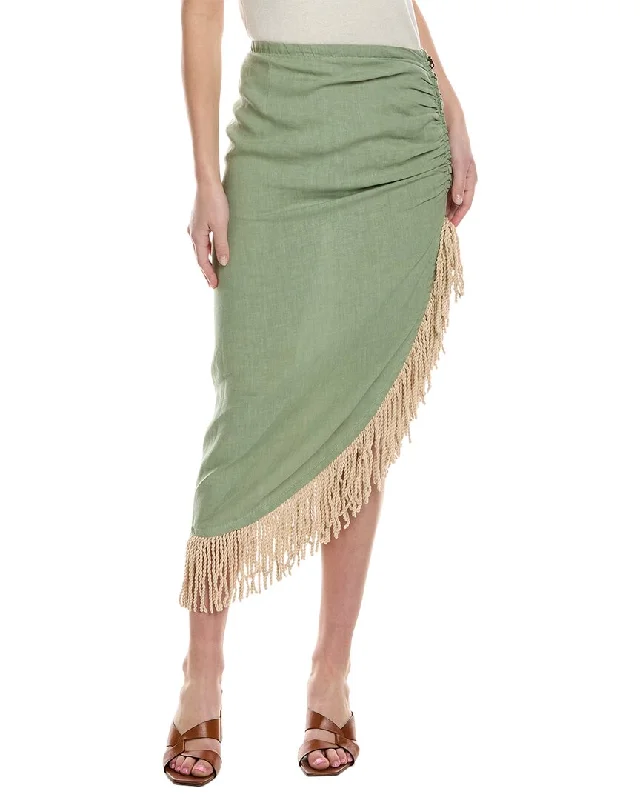 Just Bee Queen Mallorca Linen Midi Skirt