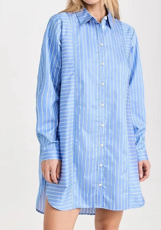 Marni Oversized Button Up Mini Dress In Day Trader