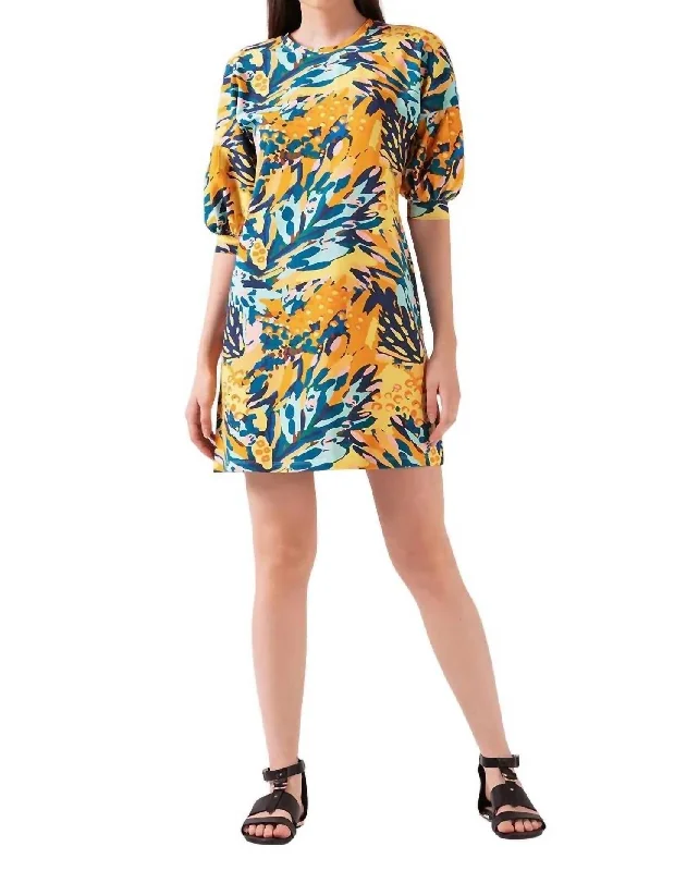 Troian Knit Mini Dress In Tropical Print