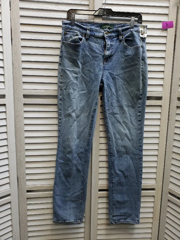 Blue Denim Jeans Straight Lauren By Ralph Lauren, Size 10