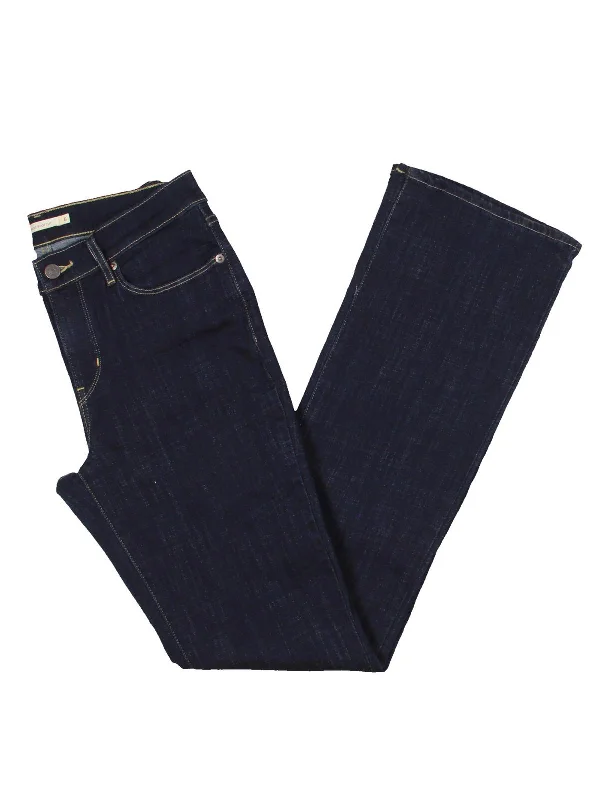 Womens Mid-Rise Dark Wash Bootcut Jeans