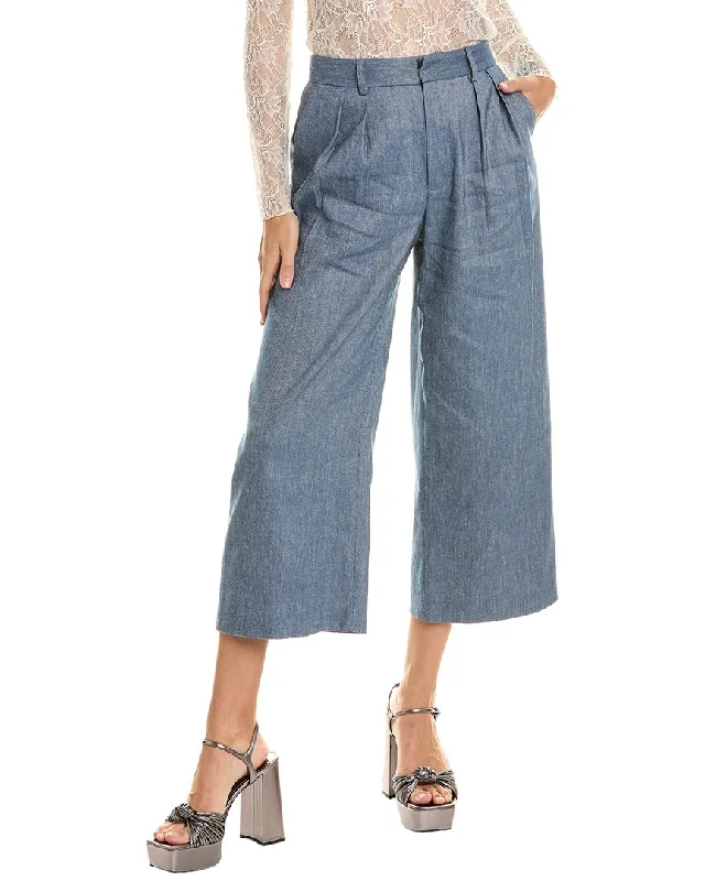 alice + olivia Pompey Linen-Blend Gaucho