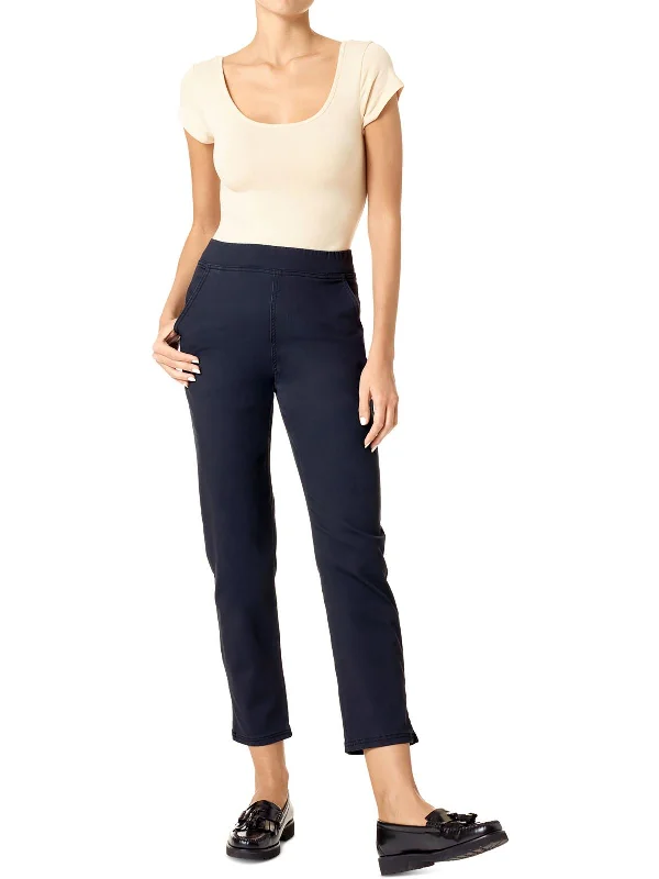 Womens Solid Stretch Ankle Pants