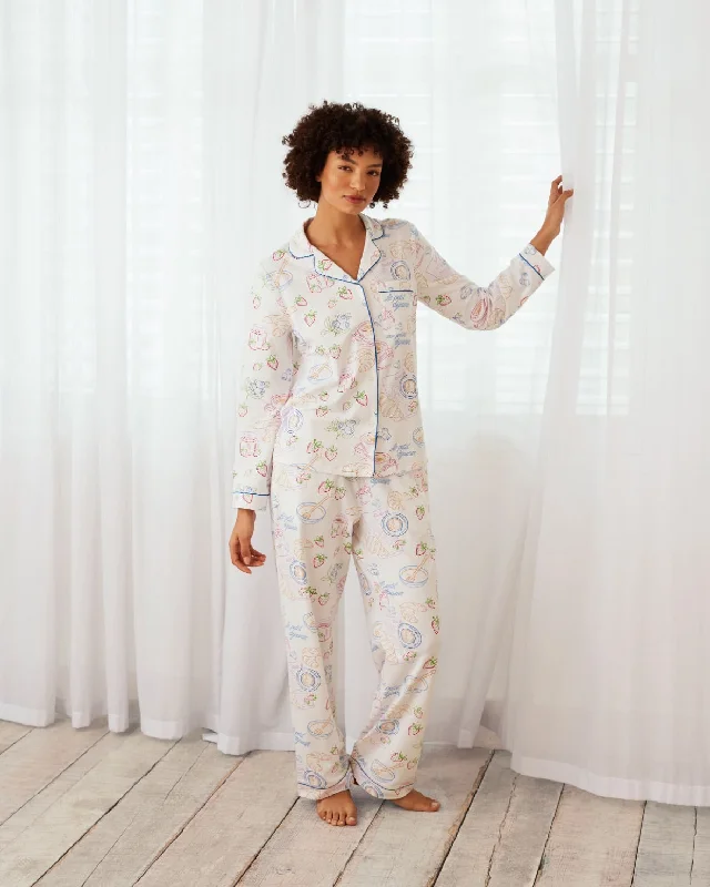 Organic Cotton Breakfast Print Long Pyjama Set