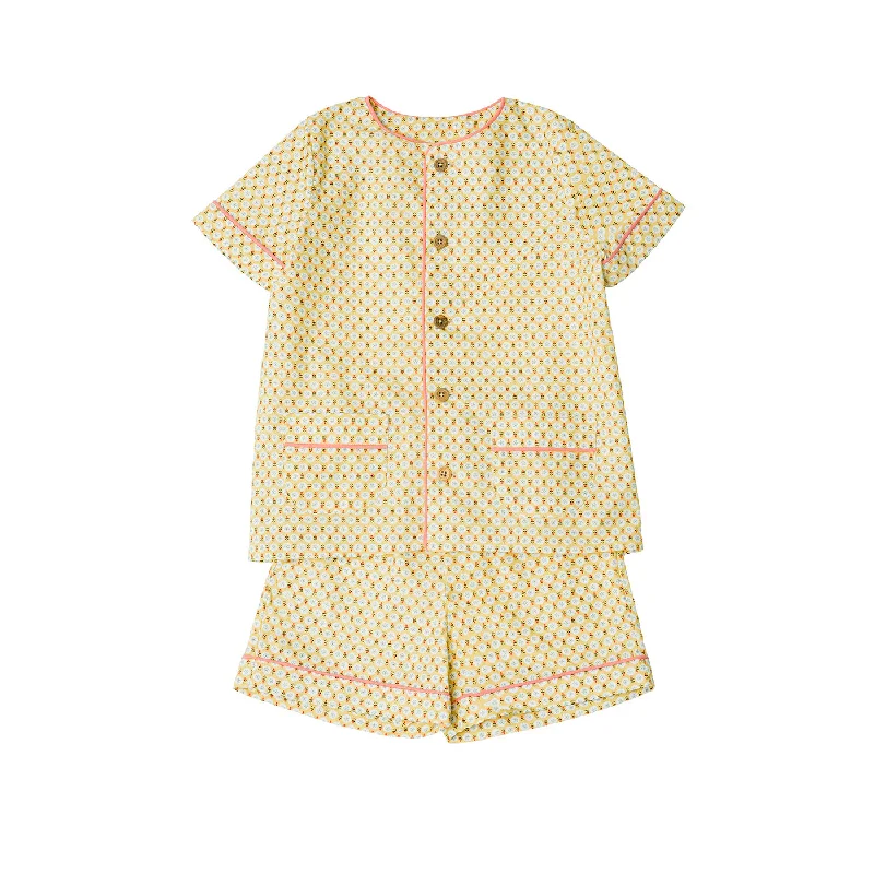 Pyjama GAB Mustard / live Coral Geometric