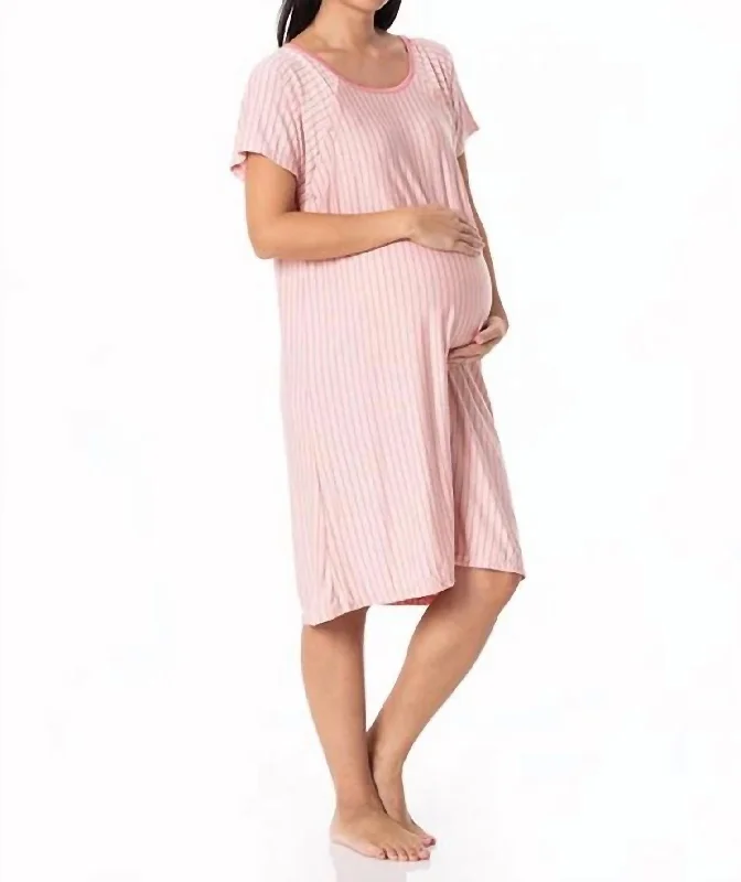 Women's Print Hospital Gown In Pink